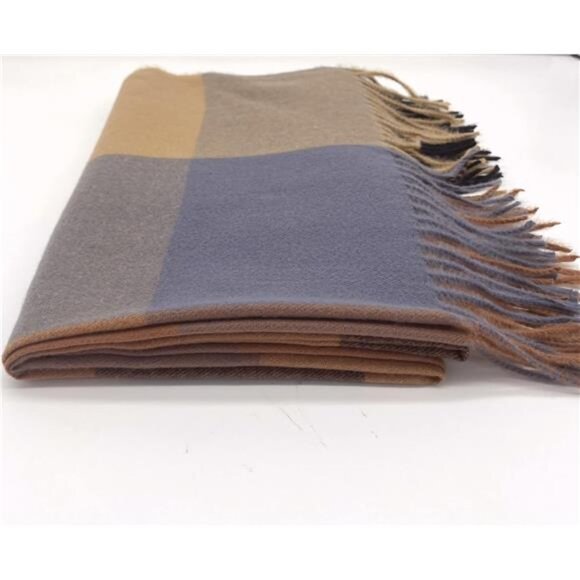 Women's Faux Cashmere Plaid‎ Scarf - Ultra Soft, Warm Winter Wrap with Classic - Picture 7 of 8